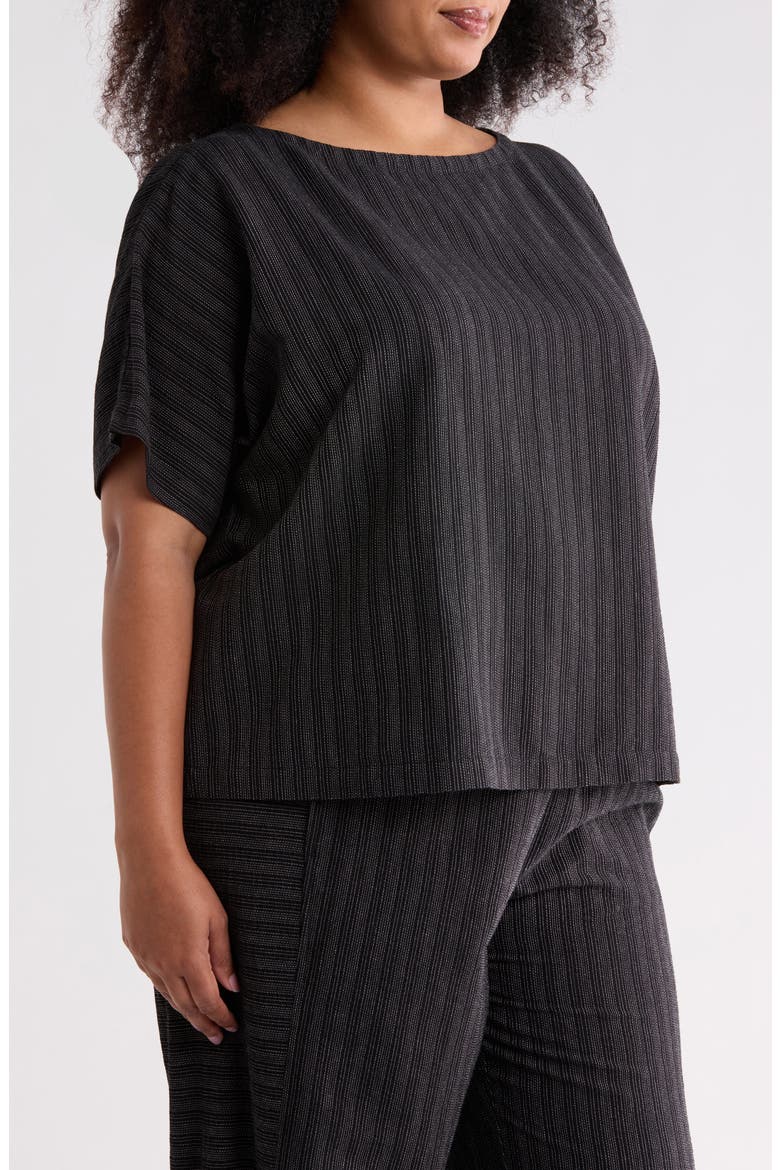 Print Bateau Neck Top, Alternate, color, BLKWH