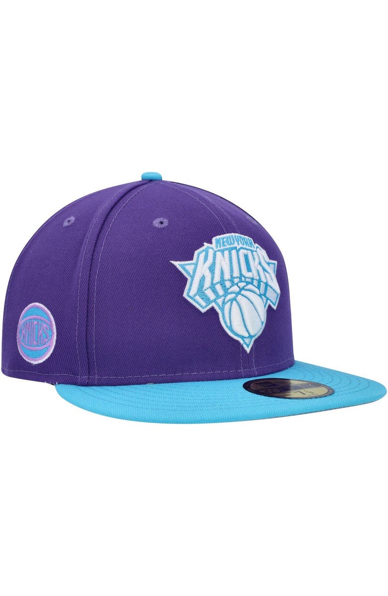 New Era Men's New Era Purple New York Knicks Vice 59FIFTY Fitted Hat, Main, color,