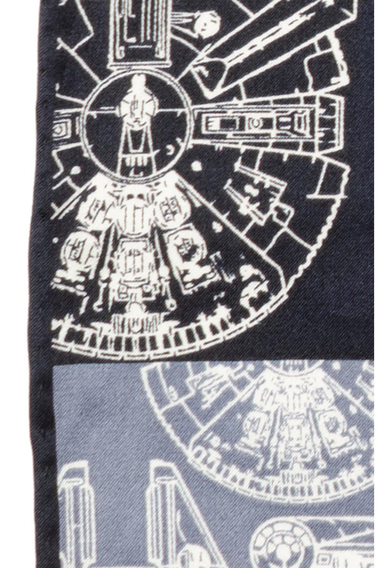 Star Wars™ - Millennium Falcon Silk Pocket Square, Alternate, color, BLUE