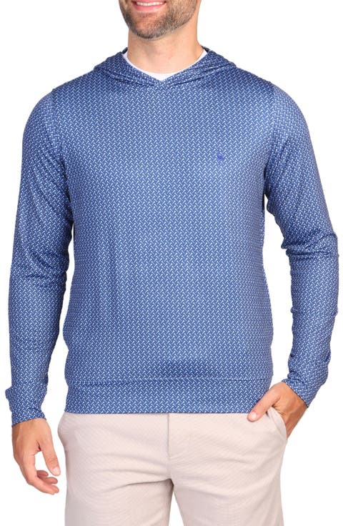 Golf Print Performance Hooded Pullover