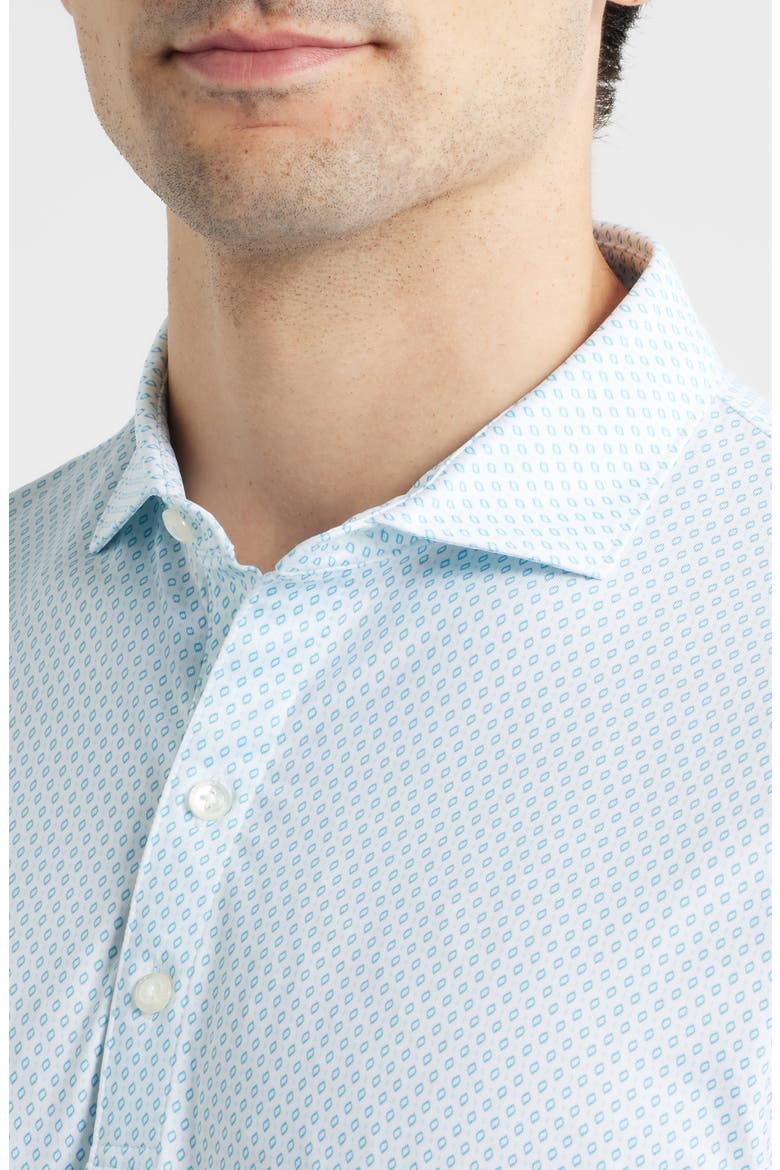 Connors Geo Print Performance Jersey Polo, Alternate, color, WHITE