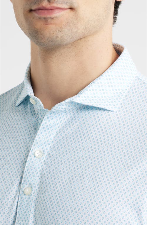 Johnnie-o Connors Geo Print Performance Jersey Polo In Blue