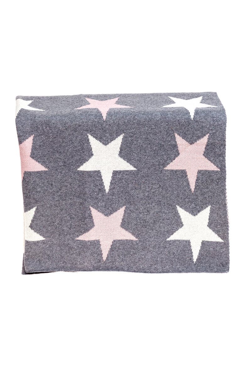 Twinkle Stars Transitional Light Grey Knitted 32" x 40" Baby Blanket, Alternate, color, LIGHT GREY