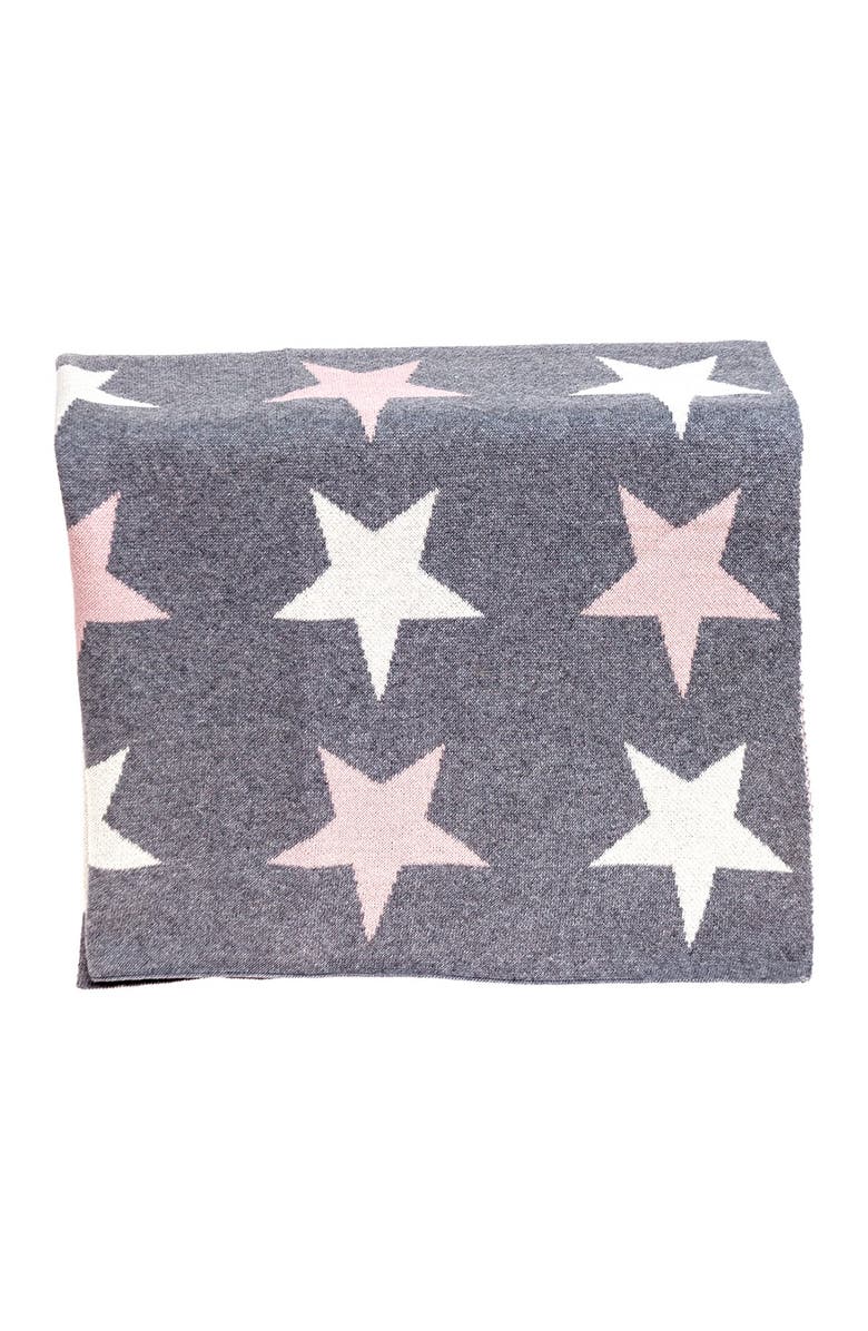 PARKLAND COLLECTION Twinkle Stars Transitional Light Grey Knitted 32" x 40" Baby Blanket, Alternate, color, Light Grey