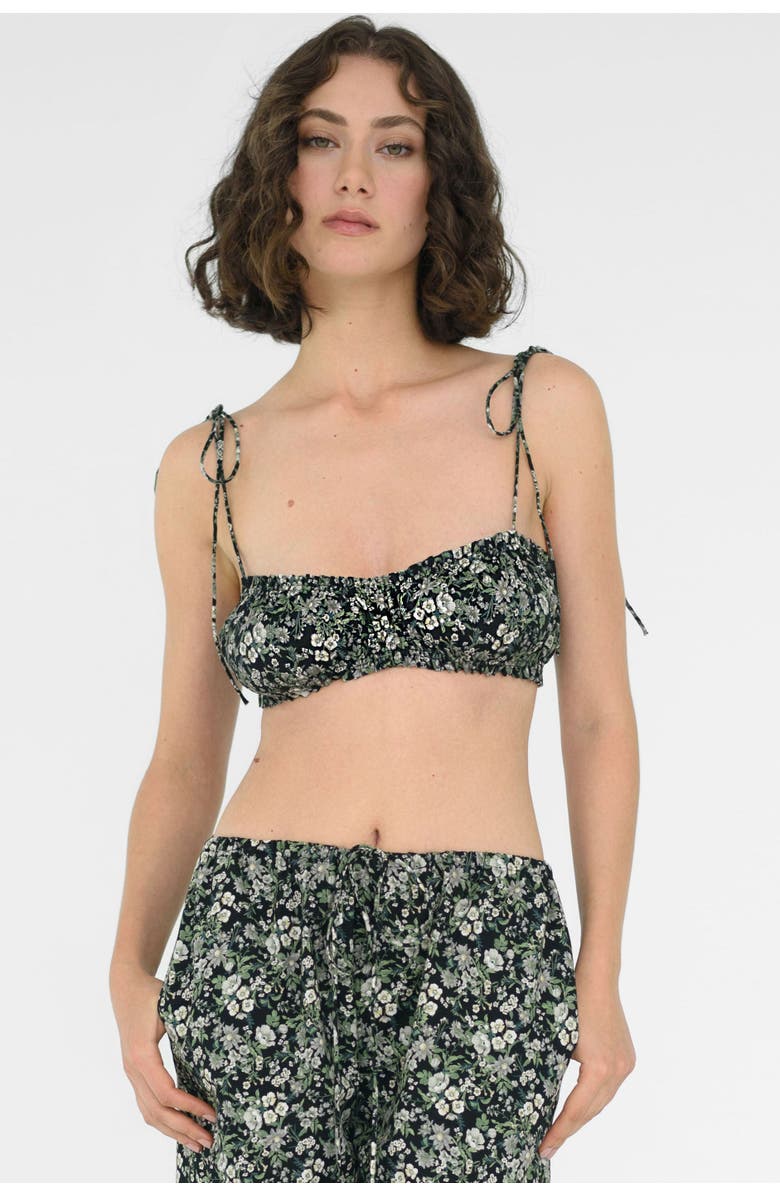 nuaje nuaje Nova Shirred Cotton Bandeau, Main, color, Floral