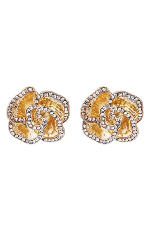 Adornia Cubic Zirconia Flower Stud Earrings In Gold