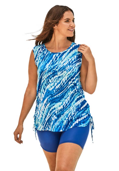 Chlorine Resistant Swim Tank Coverup with Side Ties