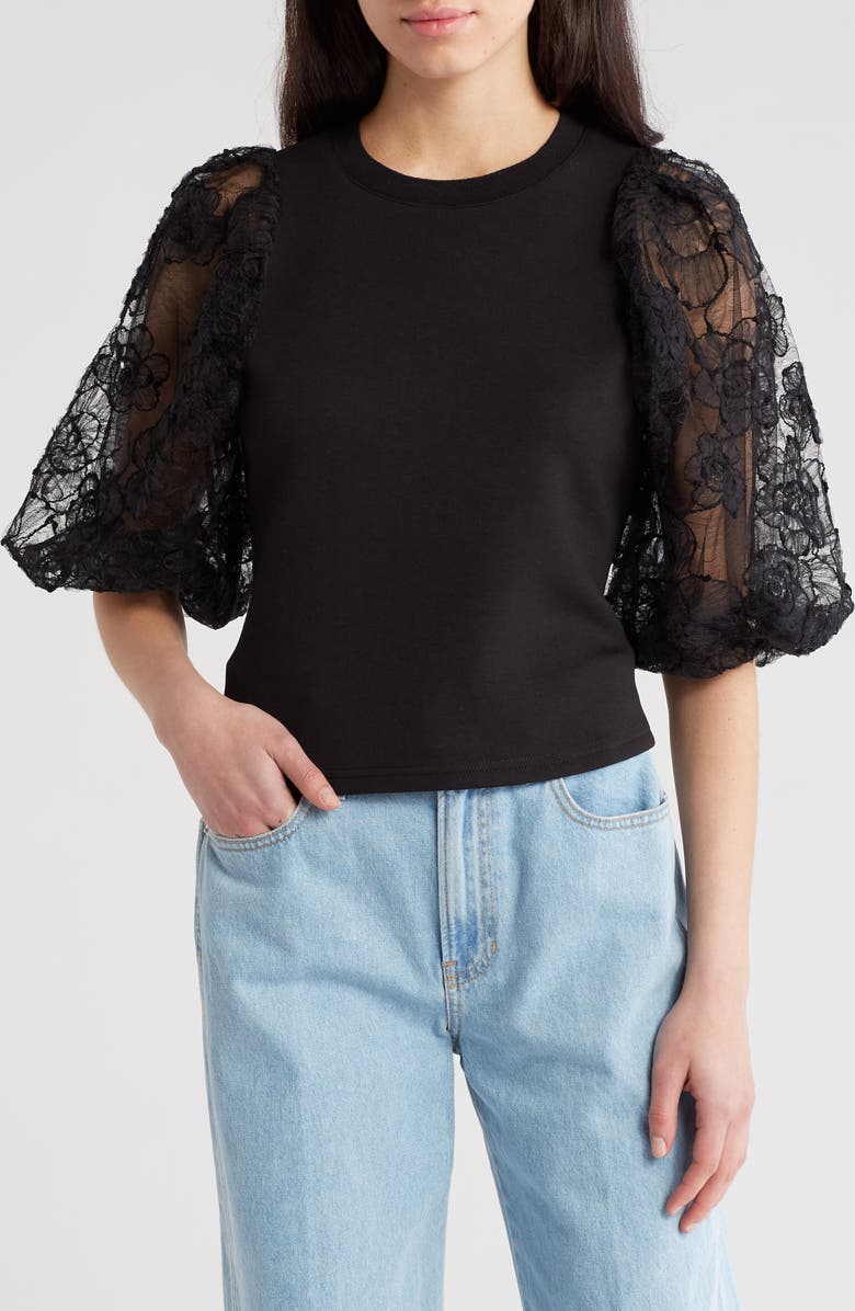 GRACIA Puff Sleeve Top, Main, color,