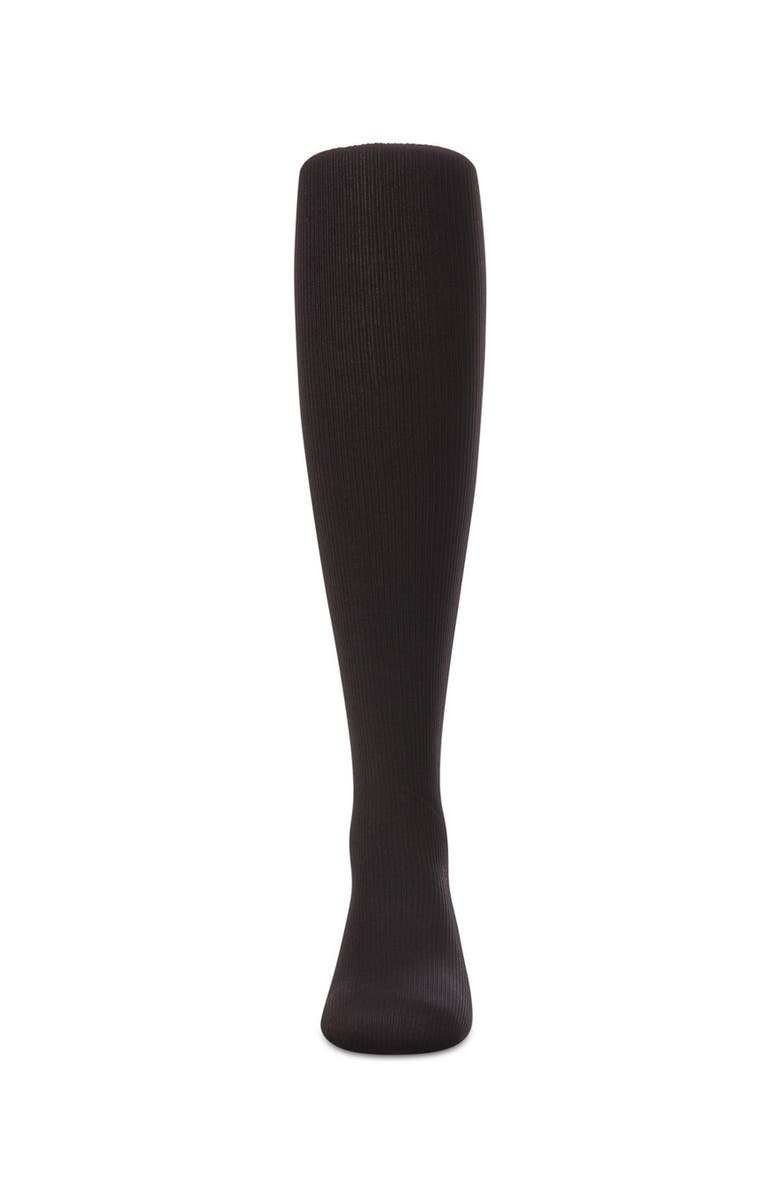 MeMoi Ribbed Nylon Tights, Alternate, color, Black