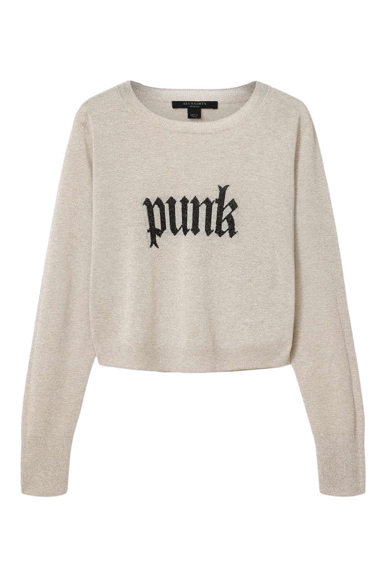 Deetz Metallic Punk Graphic Sweater, Alternate, color, CHALK WHITE