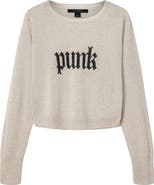 AllSaints Deetz Metallic Punk Graphic Sweater