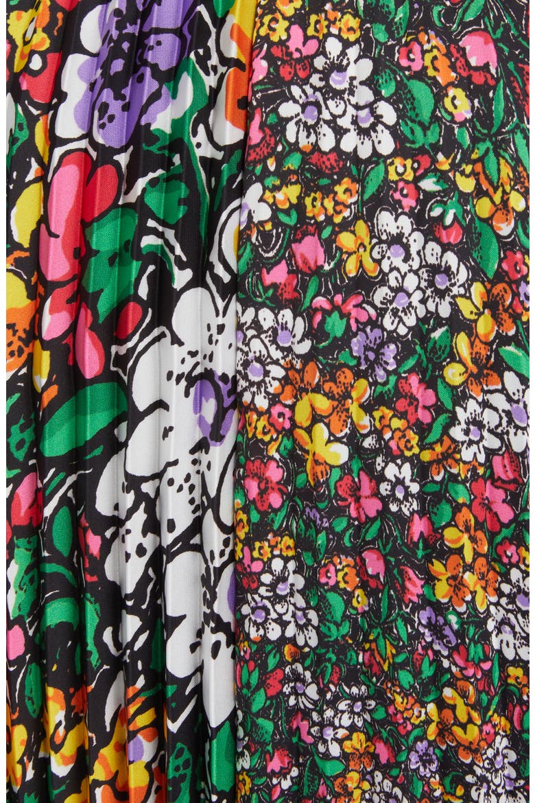 Pleated Mixed Floral Print Skirt, Alternate, color, YELLOW/ WHITE MULTI