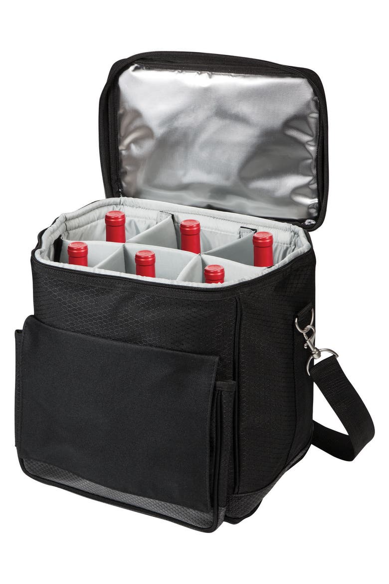 Cellar 6-Bottle Wine Cooler, Alternate, color, BLACK