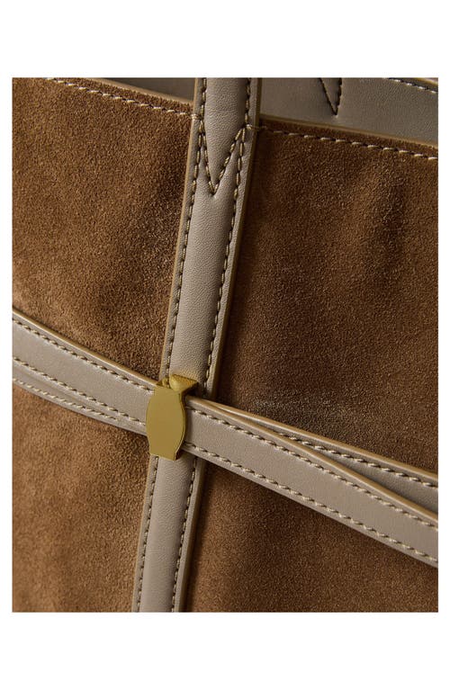 Veronica Beard Suede Lasso Bag In Brown