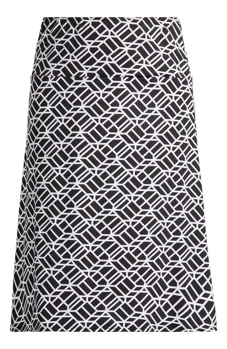 24seven Comfort Apparel Geometric Print Jersey Midi Skirt, Alternate, color, 