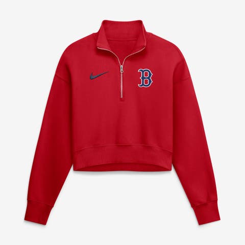 Women's Nike Red Boston Red Sox Primetime Phoenix Fleece Half-Zip Sweatshirt
