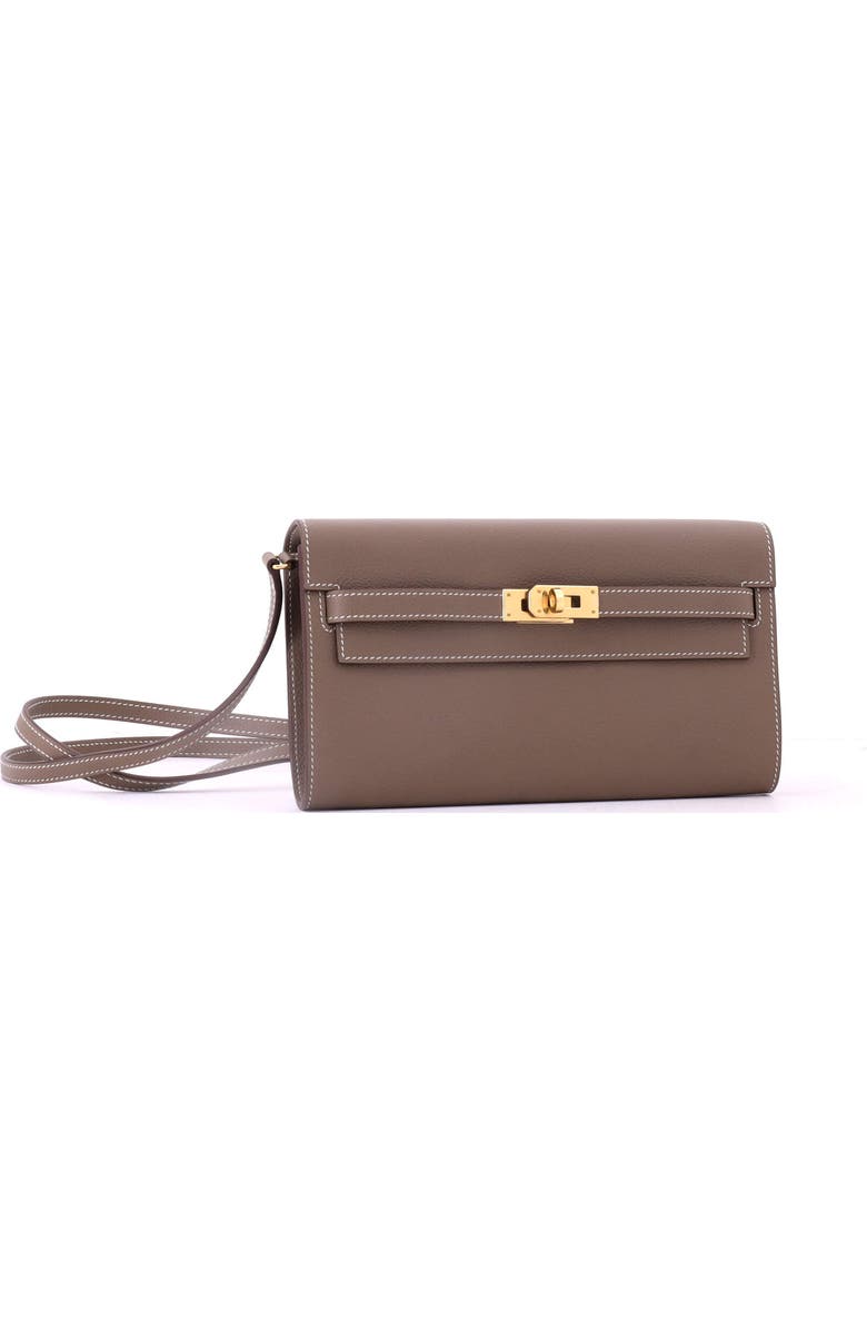 Pre-Owned Hermes Kelly To Go Wallet Evercolor, Alternate, color, Etoupe