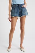 FRAME The Hang Frayed Hem Denim Shorts