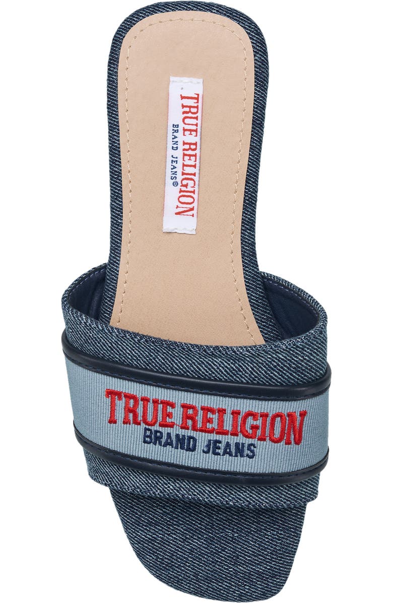 True Religion Remy Logo Band Sandal, Alternate, color, Denim
