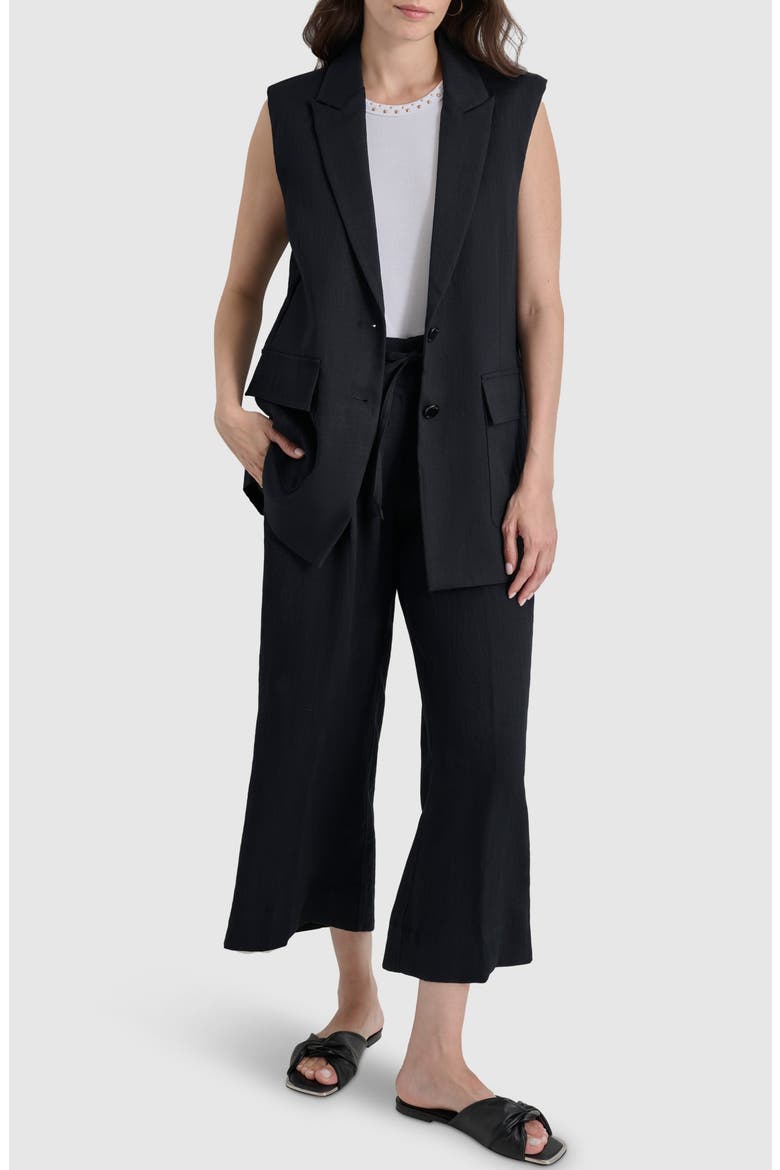 Longline Vest, Alternate, color, BLACK