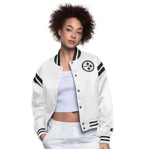 Women's Starter  Cream Pittsburgh Steelers Full Count Full-Snap Satin Jacket