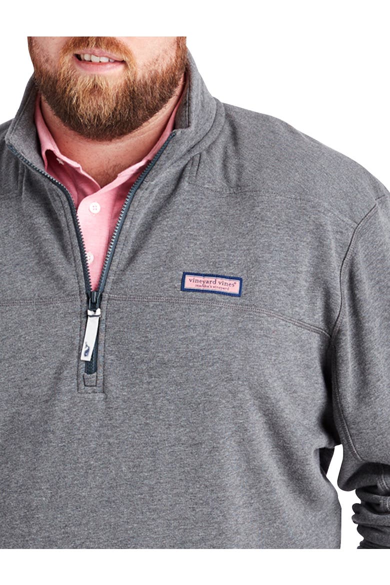 Big & Tall 1/4-Zip Collegiate Shep Shirt, Alternate, color, CHARCOAL