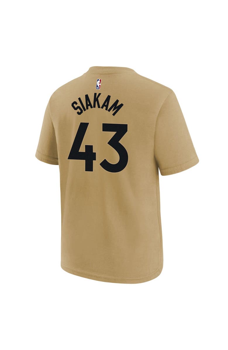 Nike Youth Nike Pascal Siakam Gold Toronto Raptors 2023/24 City Edition Name & Number T-Shirt, Alternate, color, 