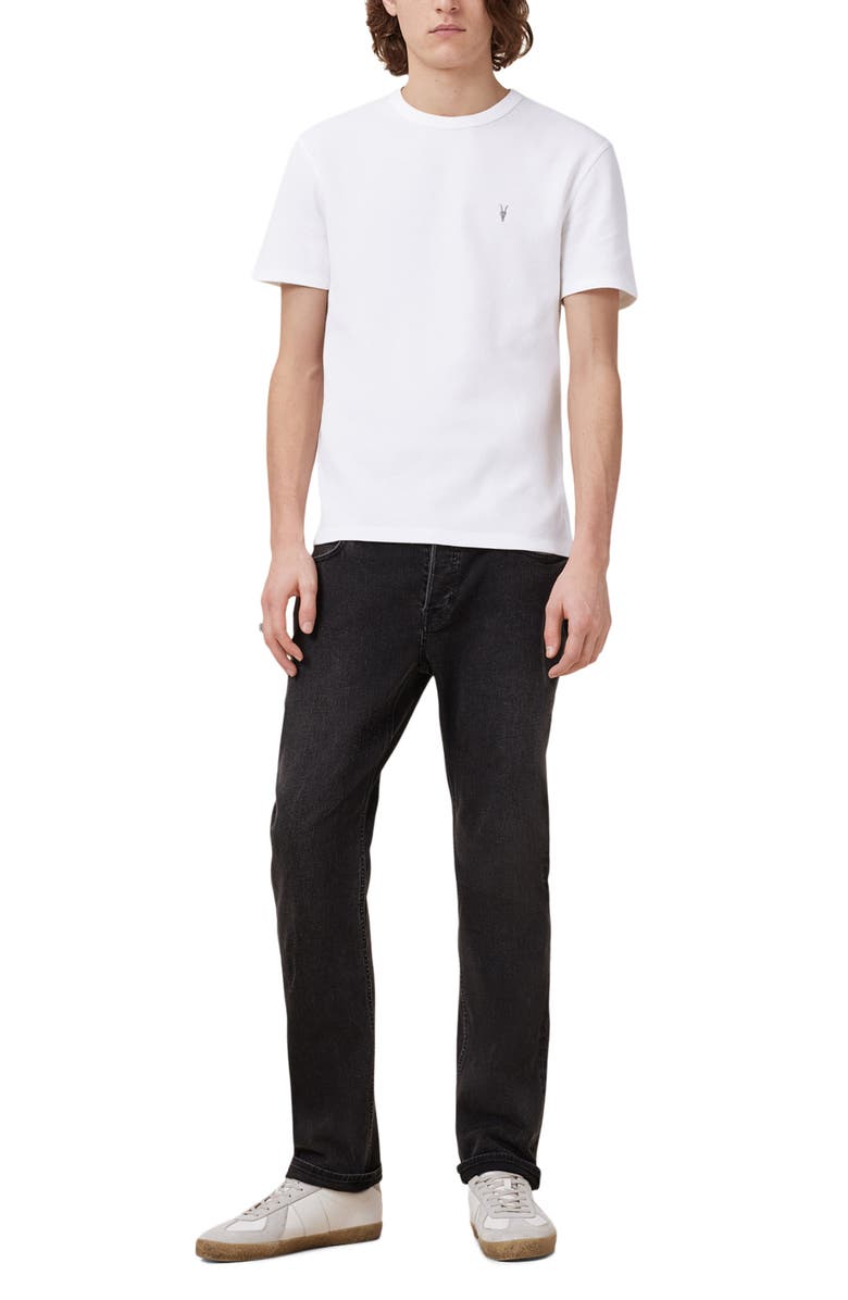 AllSaints Ellis Waffle Knit Cotton T-Shirt, Alternate, color, Chalk White