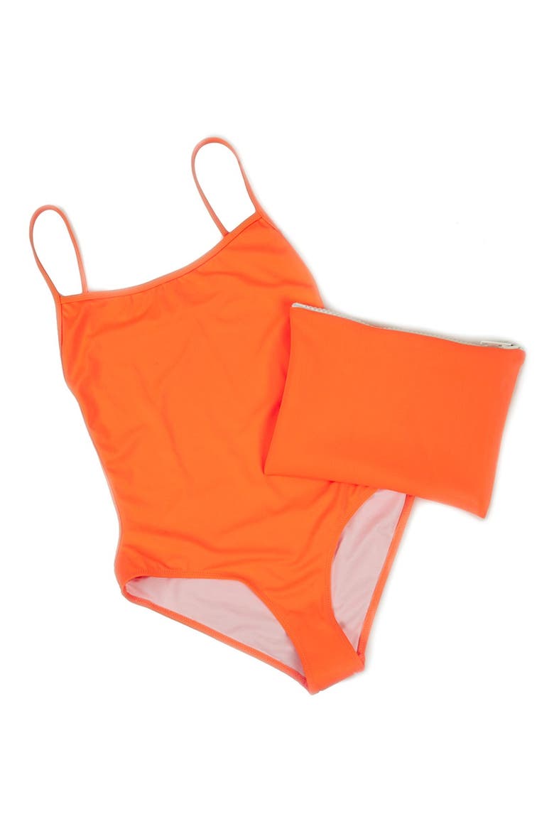 Ashish x Topshop Fluro Orange Backless Swimsuit, Alternate, color, ORANGE