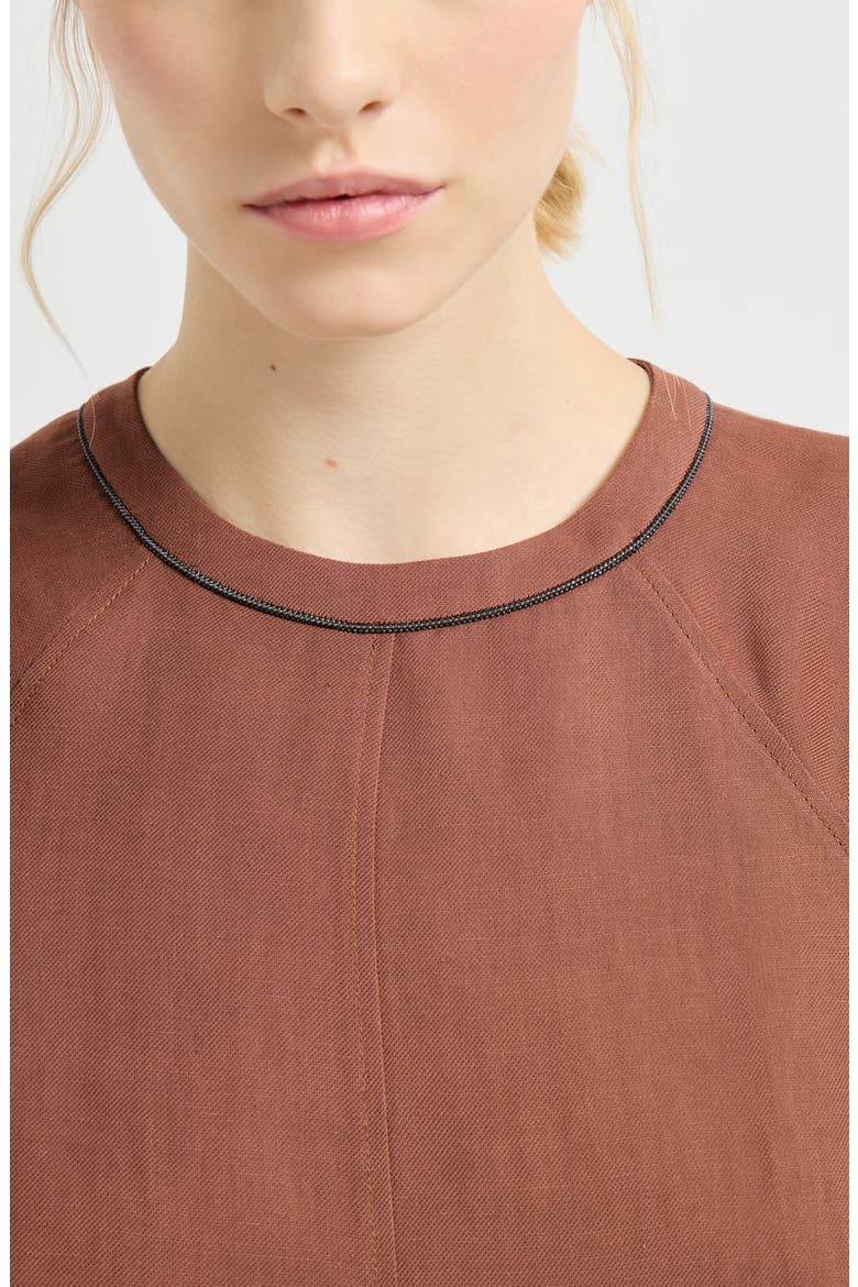 Fluid twill t-shirt dress, Alternate, color, Orange