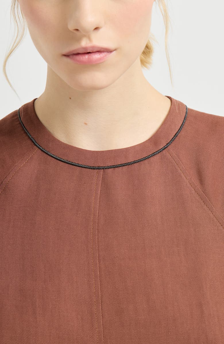 Brunello Cucinelli Fluid twill t-shirt dress, Alternate, color, Orange