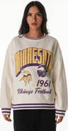 THE WILD COLLECTIVE Women's The Wild Collective Cream Minnesota Vikings Oversized Vintage French Terry Sweatshirt
