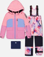 Deux par Deux Play Colorblock Jacket & Floral Pants Two Piece Snowsuit