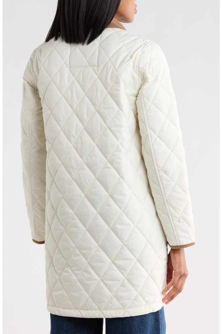 Diamond Quilted Three Quarter Coat, Alternate, color, ECRU