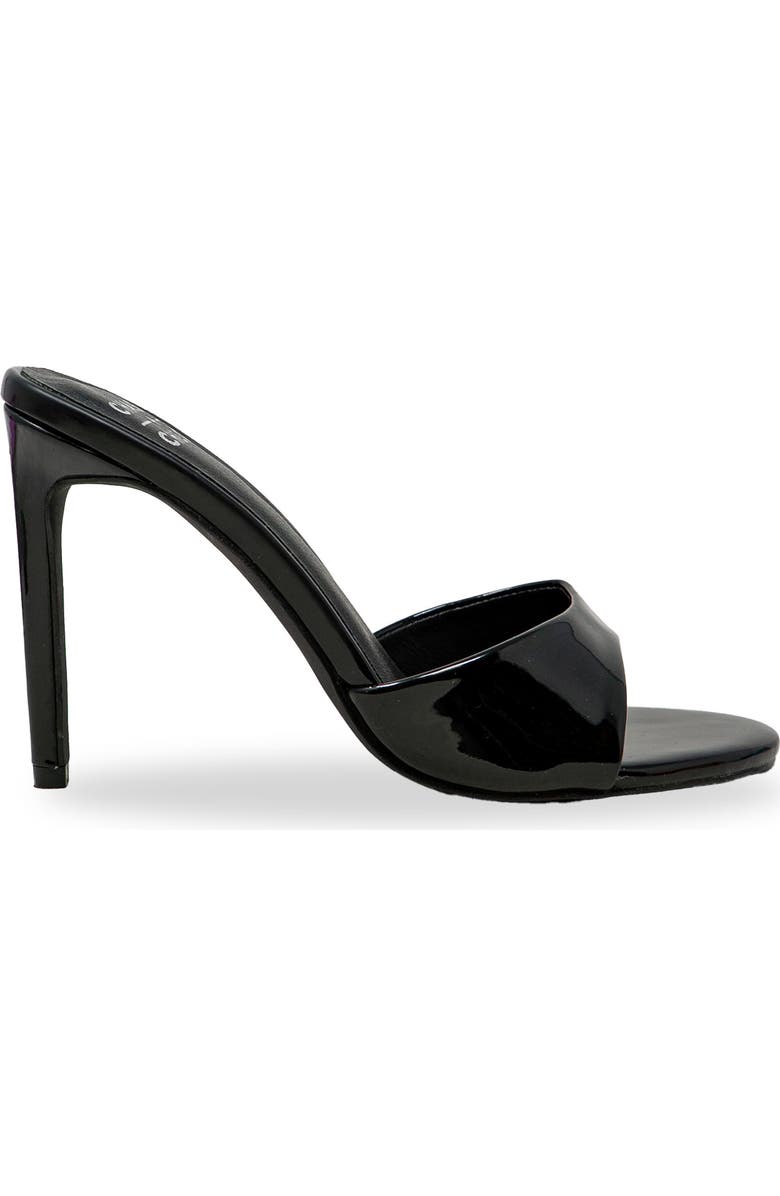 CHASE AND CHLOE Slide Stiletto Sandal, Alternate, color, Black Patent
