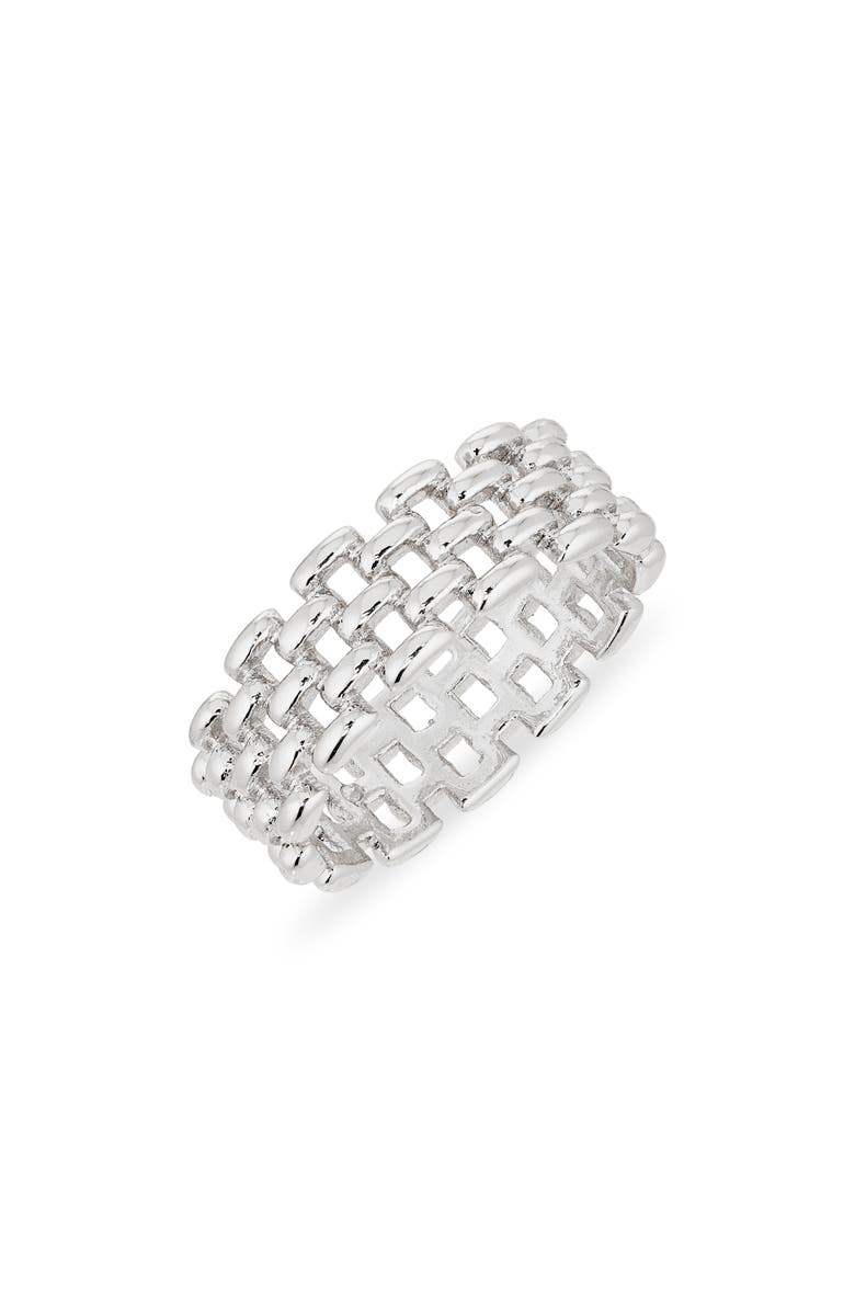 NORDSTROM RACK Demi Fine Open Work Wide Band Ring, Main, color, Silver