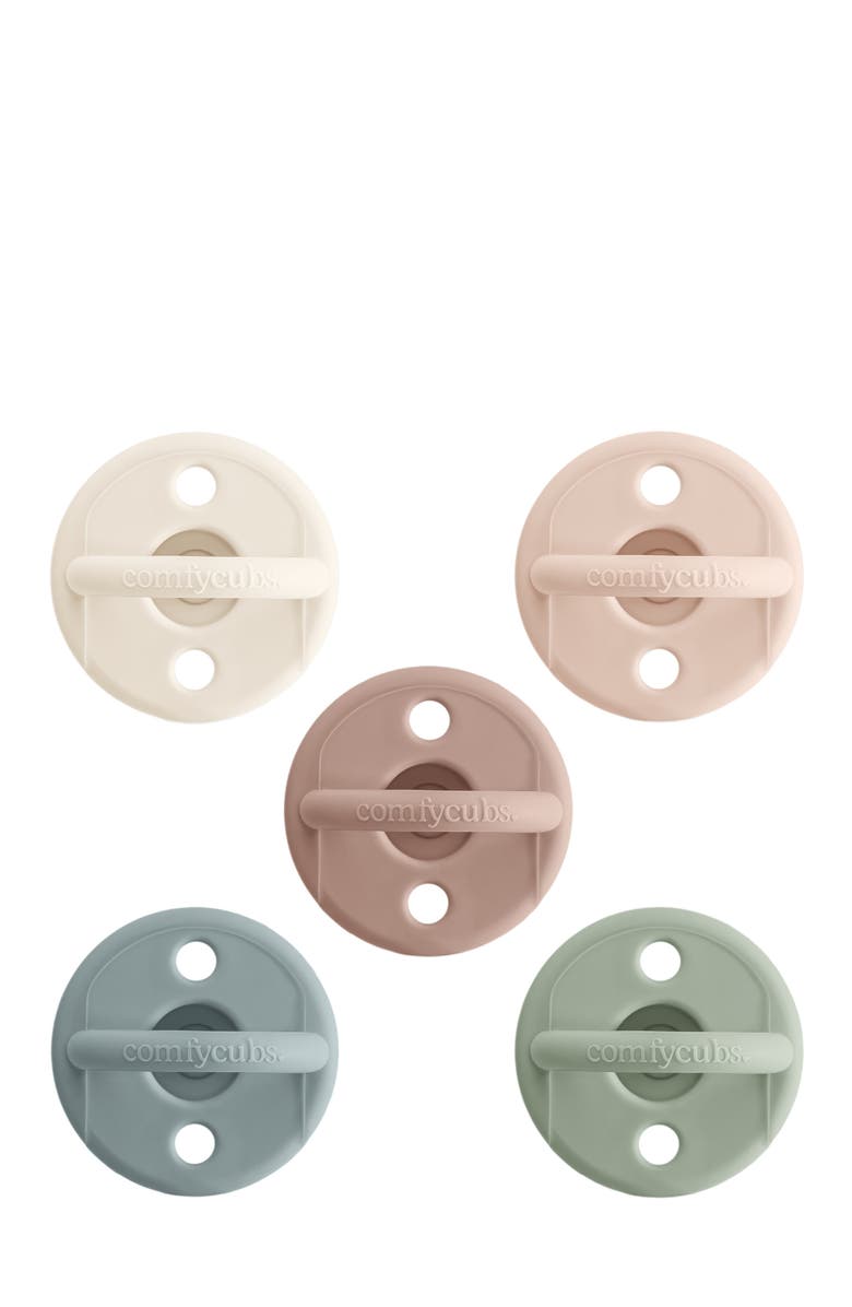 Comfy Cubs Pacifiers, 5 Pack, Main, color, Multicolor Neutral