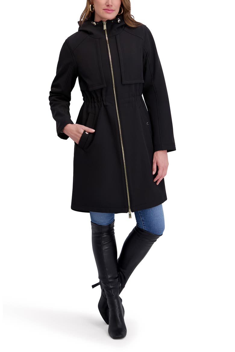 Shelled Hooded Coat, Alternate, color, BLACK