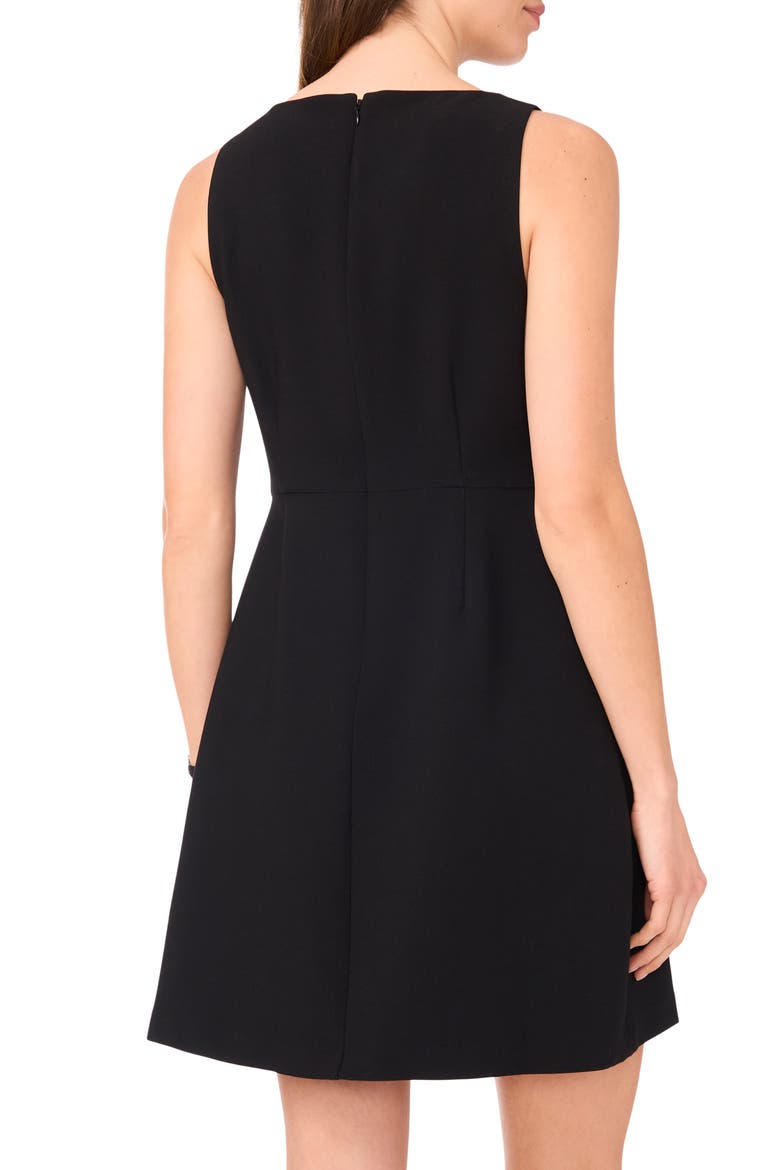 Sleeveless A-Line Minidress, Alternate, color, RICH BLACK