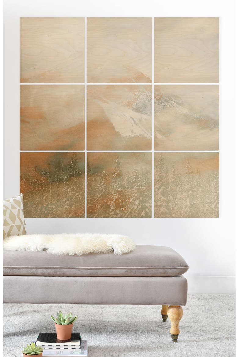 Golden Banff 9-Piece Wood Wall Mural, Alternate, color, GRAY/ GOLD