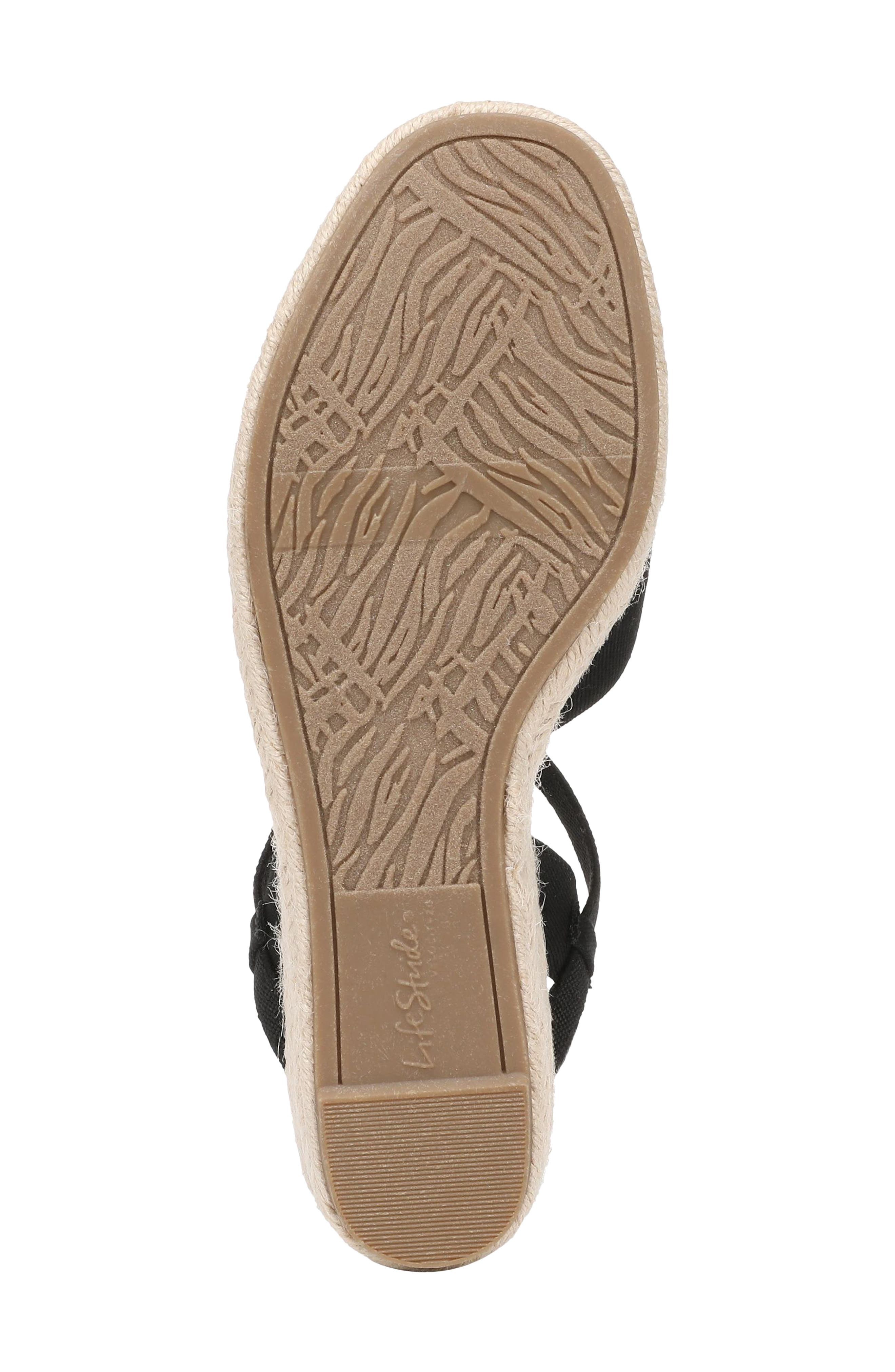 LifeStride Pilar Slingback Espadrille Platform Wedge Sandal, Alternate, color, Black