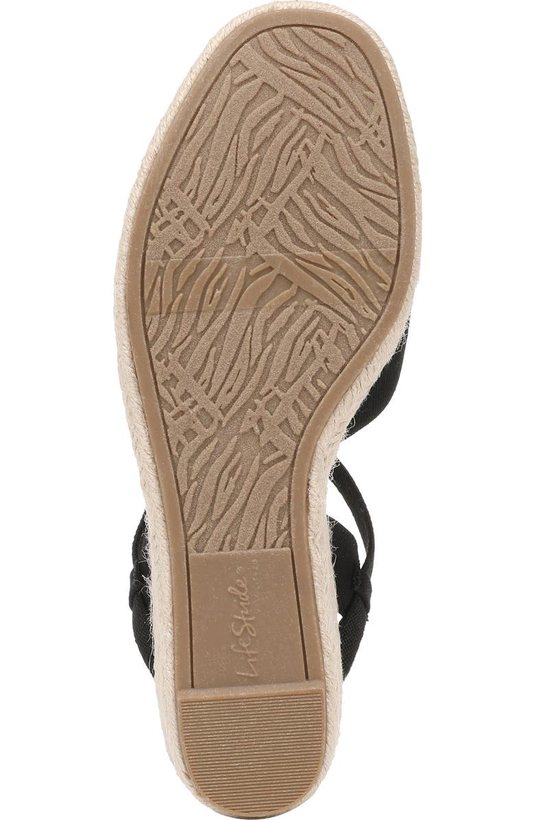 LifeStride Pilar Slingback Espadrille Platform Wedge Sandal, Alternate, color, Black