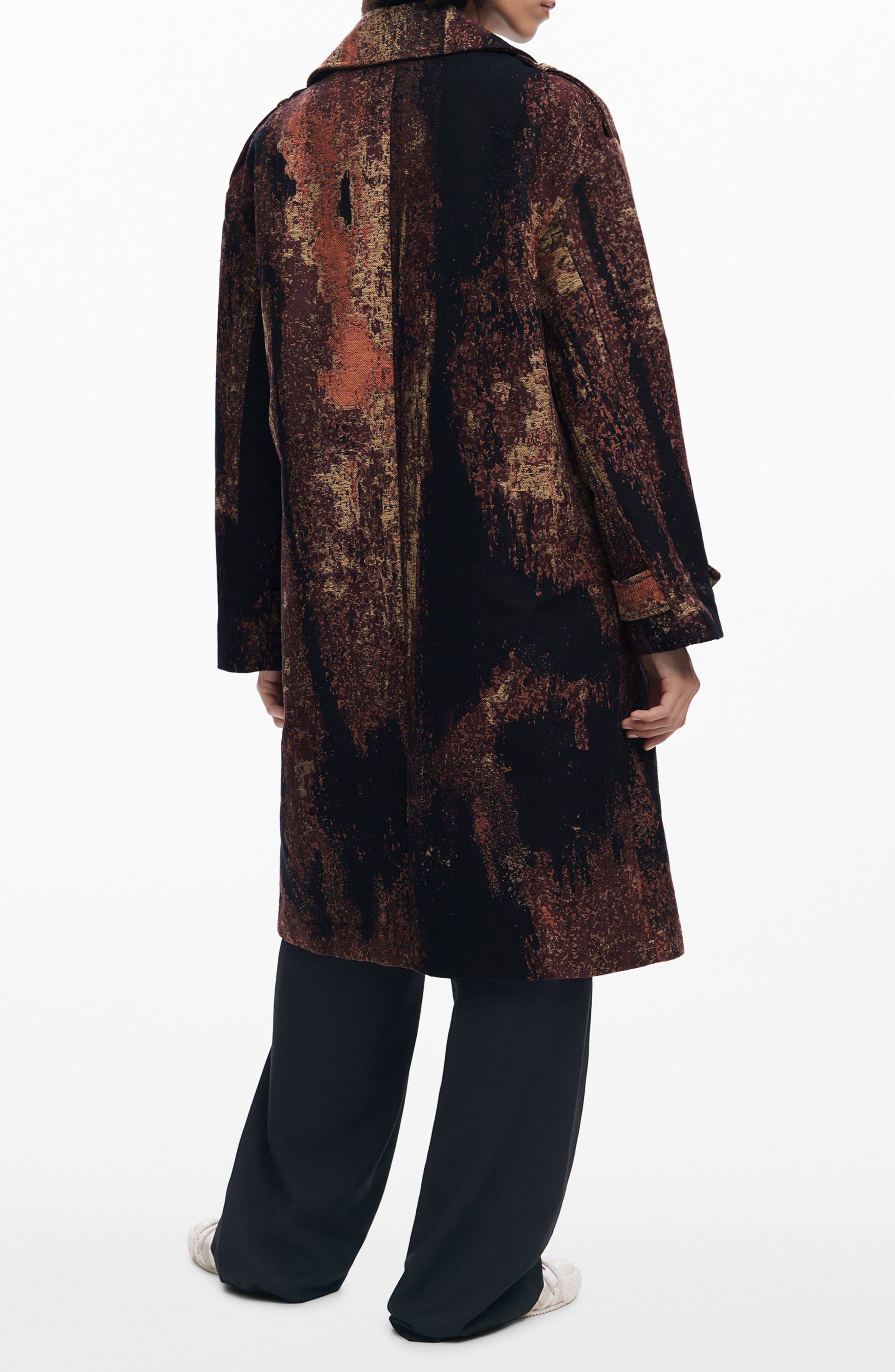 Marble Print Overcoat - image 2