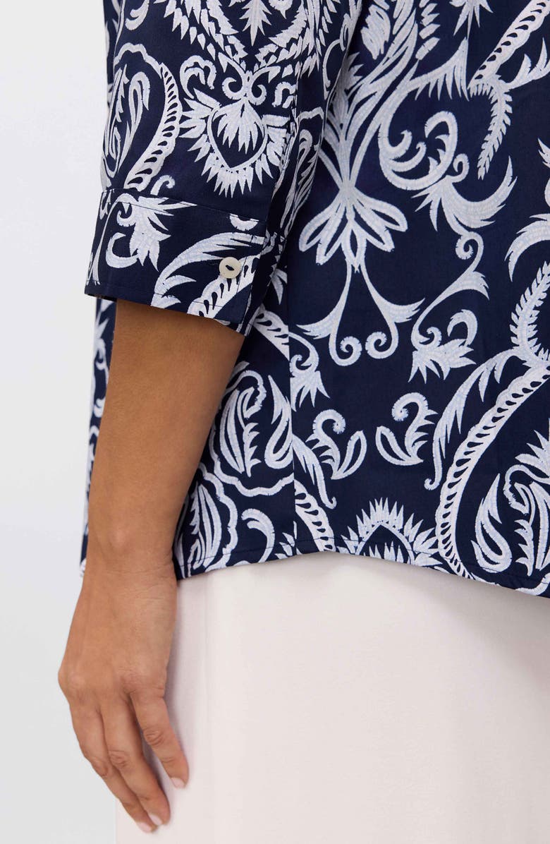 Foxcroft Hampton Florentine Print Cotton Button-Up Shirt, Alternate, color, 