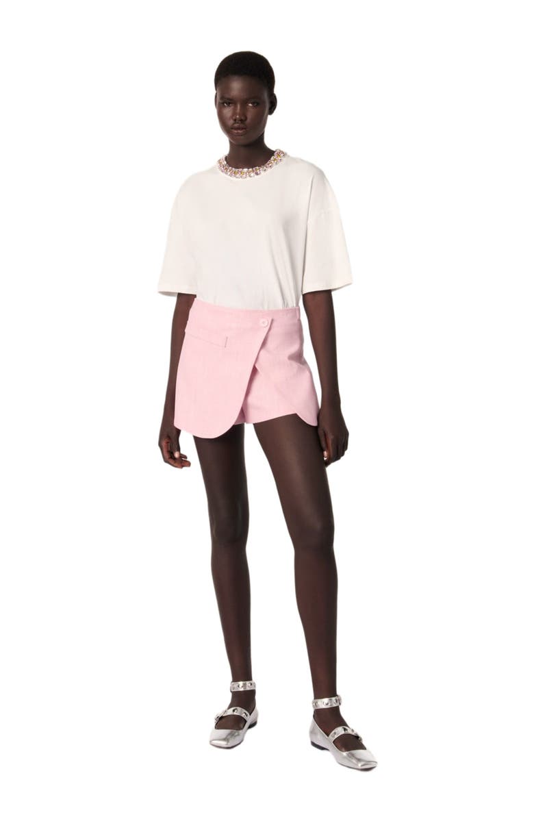 maje Jewellery neck T-shirt, Main, color, 