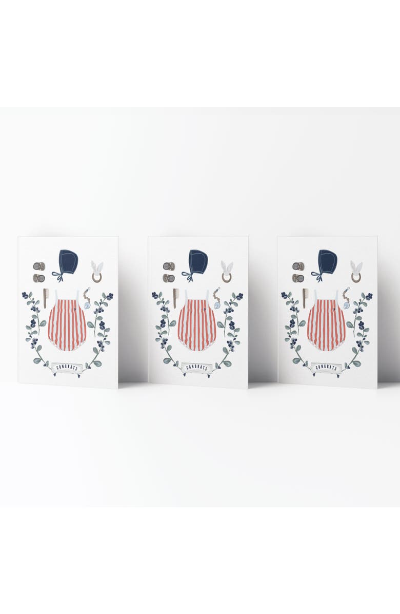 Ramus & Co New Baby Greeting Card Pack (3ct) "Congrats Baby Flat Lay", Main, color, Multi-Pack