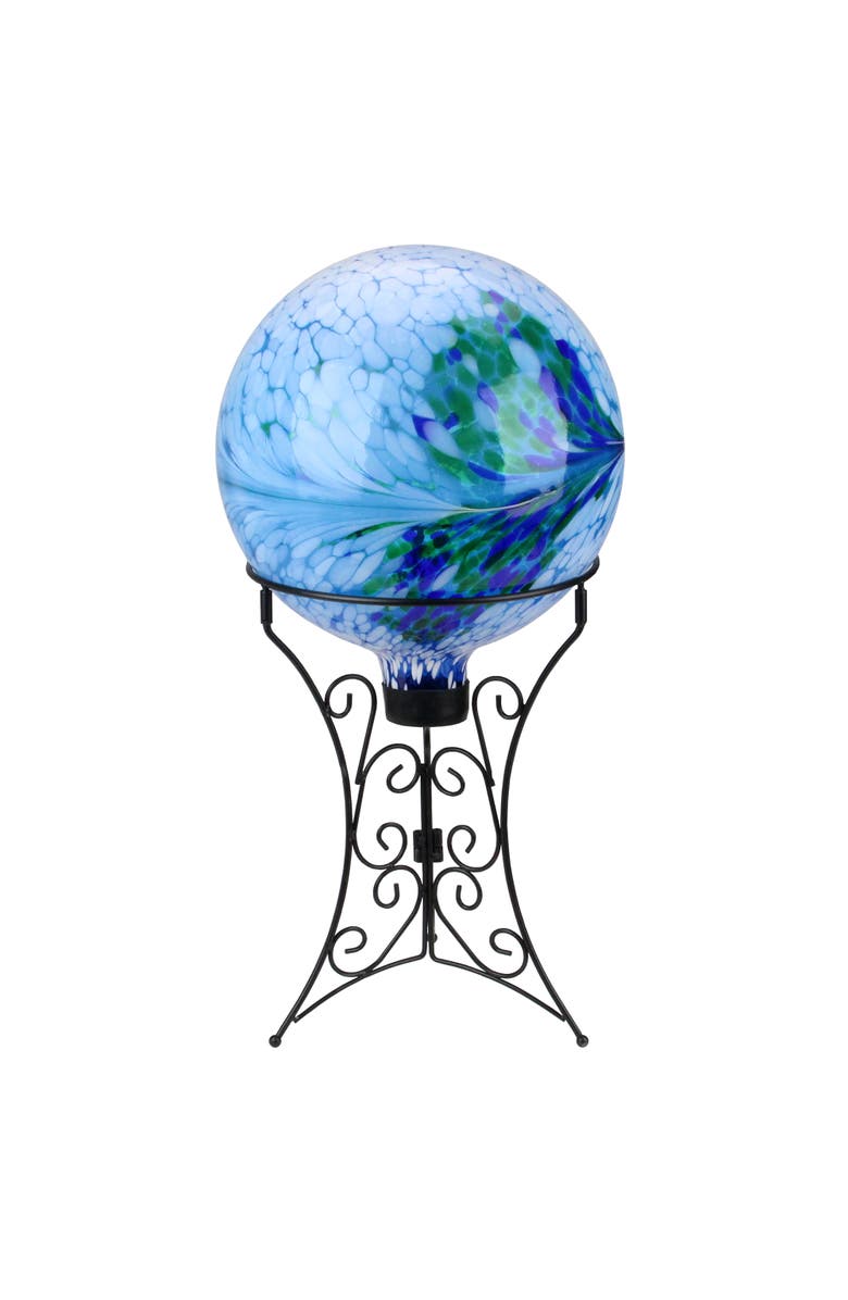 Northlight 11.25" Black Ornate Standing Outdoor Garden Gazing Ball Stand, Alternate, color, Black