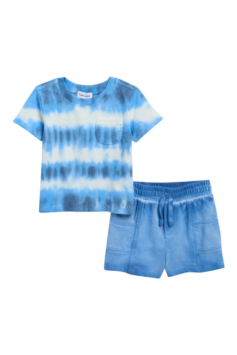 Sagrasso Tie Dye Pocket T-Shirt & Drawstring Shorts Set, Main, color, SAGRASSO TIE DYE