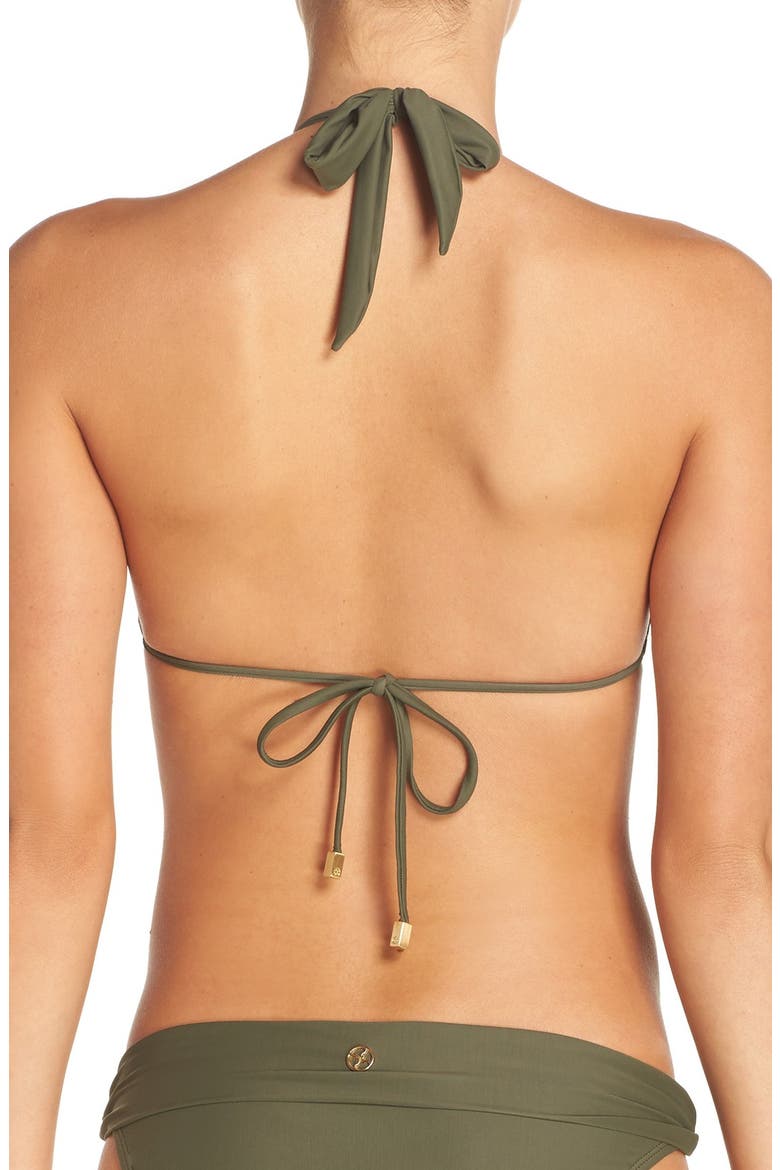 ViX Swimwear 'Bia' Halter Bikini Top, Alternate, color, MILITARY