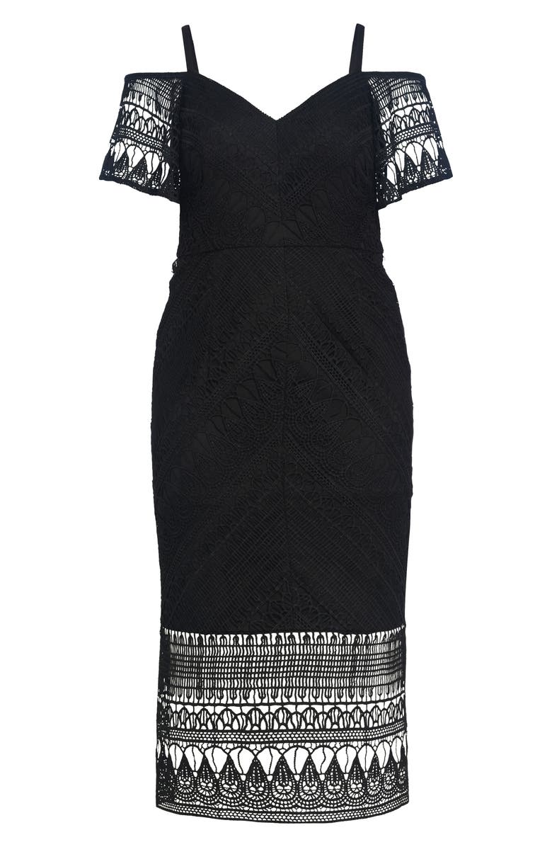 City Chic Impressions Lace Cocktail Dress, Alternate, color, 